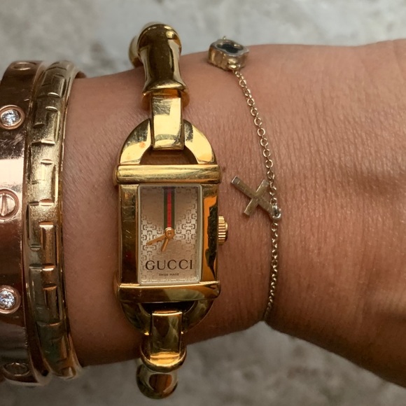 Gucci Accessories - Gucci 6800l Bamboo Women's Gold Plated Watch
